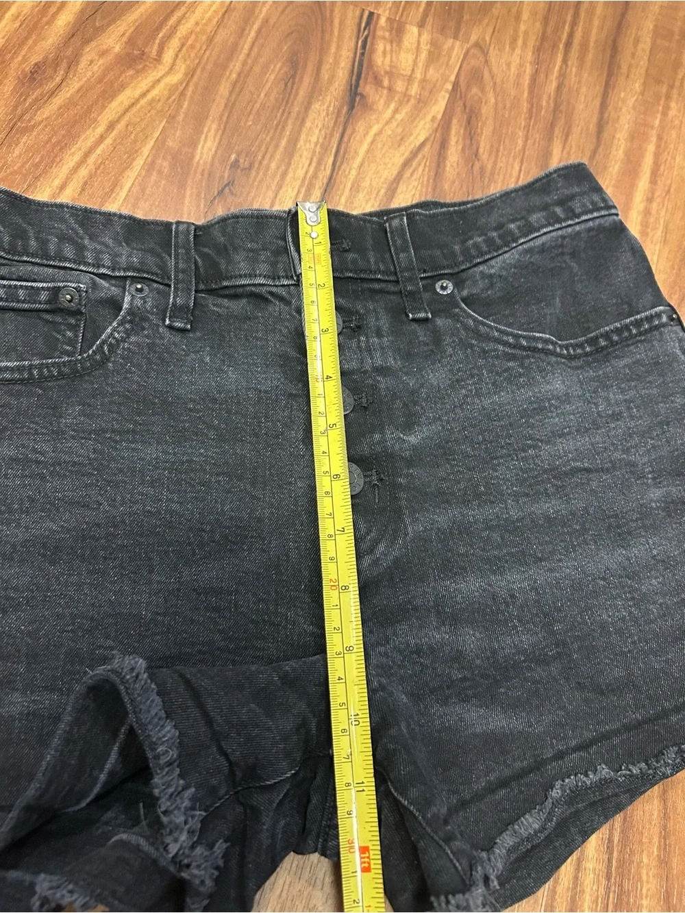 Black High-Rise Button-Front Denim Shorts J.Crew 27